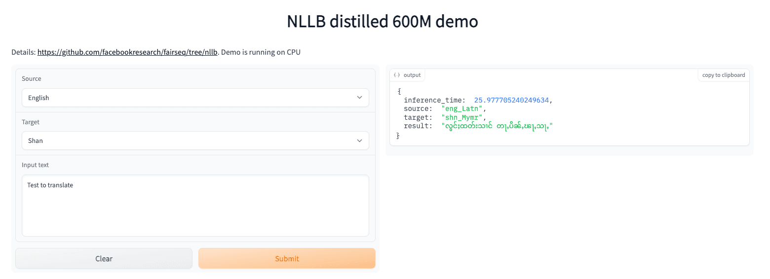 NLLB Demo