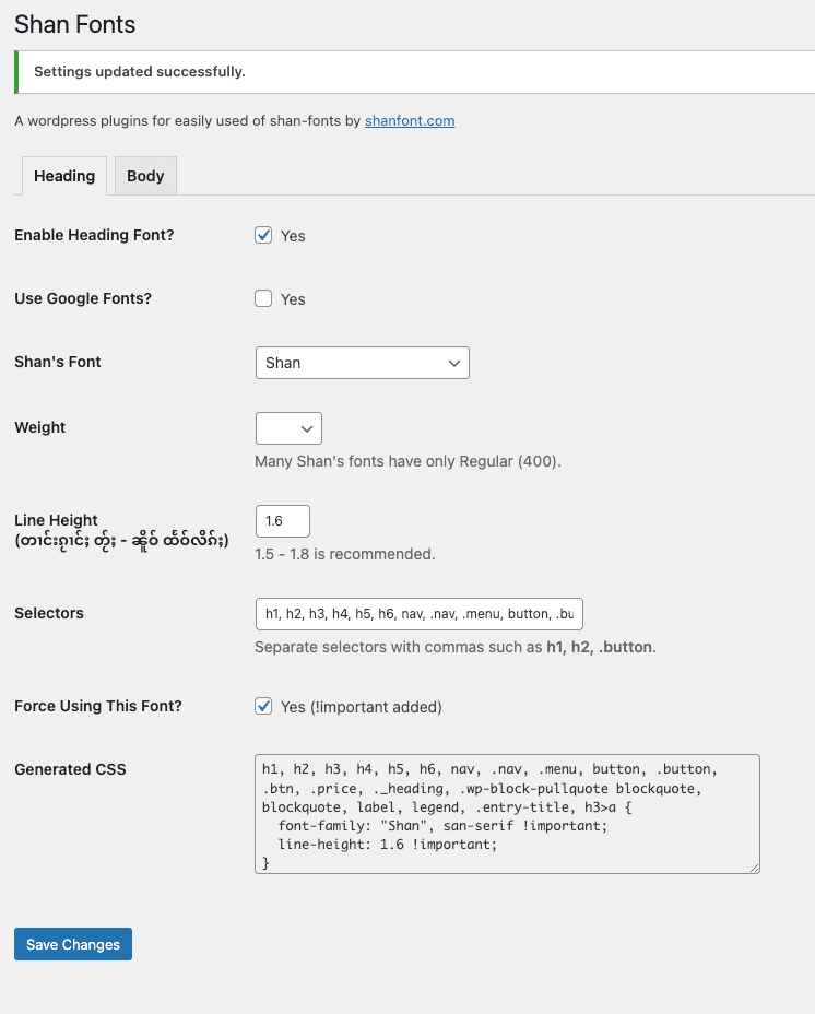 WP Shan Fonts